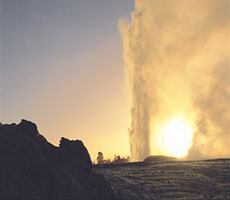 Sunset Pohutu, Te Puia, Rotorua